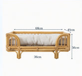 LUXENEST HOME Natural Rattan Square Pet Bed