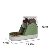 LUXENEST HOME Cat Water Fountain & Auto Feeder with large-capacity food dispenser for pets.