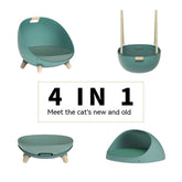LUXENEST HOME Four Seasons Cat Nest Pet Bed with a cat relaxing comfortably in a modern pet bed.