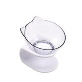 LUXENEST HOME Kitten Cervical Support Feeding Bowl with two bowls filled with pet food on a green background.