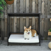 LUXENEST HOME Raised Rattan Wicker Pet House