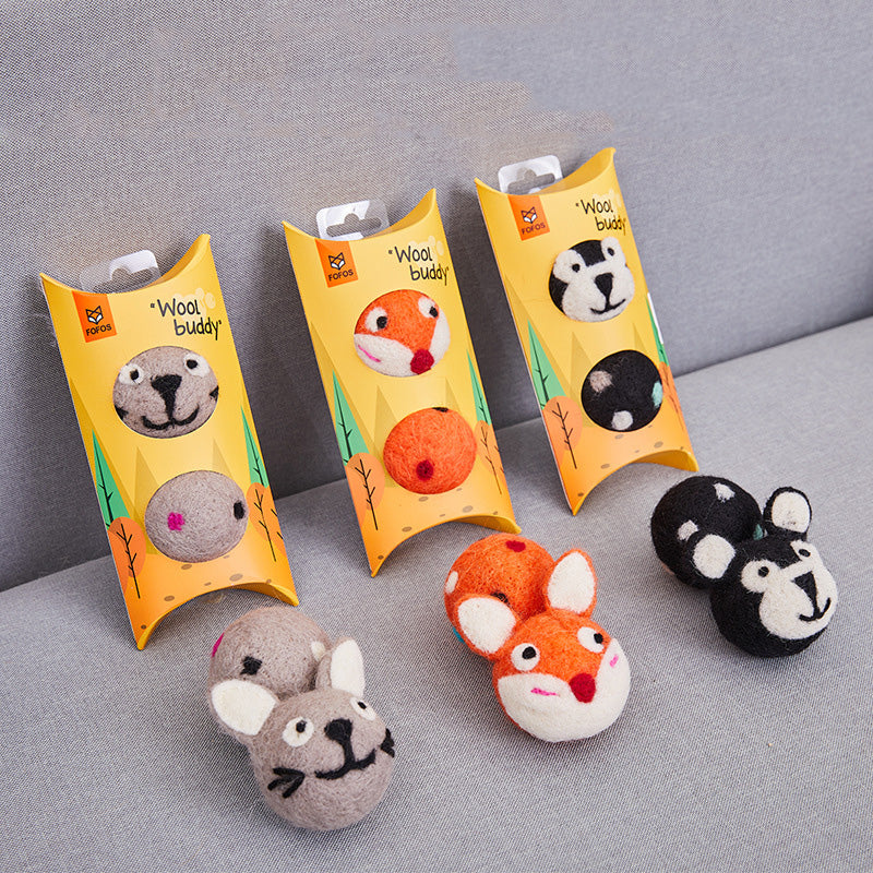 LUXENEST HOME Colorful Felt Bell Cat Toy Ball