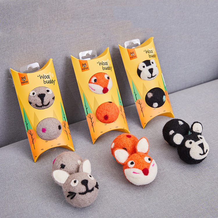 LUXENEST HOME Colorful Felt Bell Cat Toy Ball