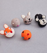 LUXENEST HOME Colorful Felt Bell Cat Toy Ball