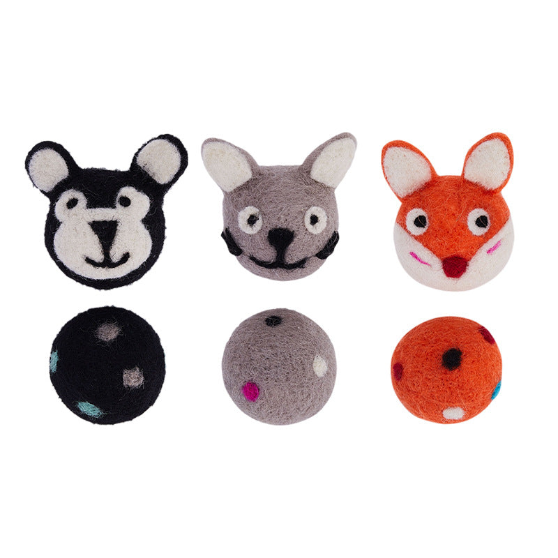 LUXENEST HOME Colorful Felt Bell Cat Toy Ball
