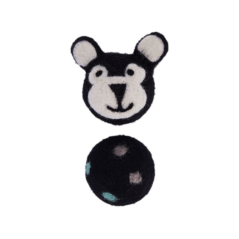 LUXENEST HOME Colorful Felt Bell Cat Toy Ball