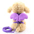LUXENEST HOME Cute Angel Pet Dog Leash with fluffy puppy wearing purple angel wings and matching leash.