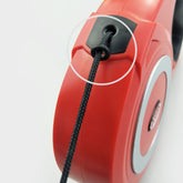 LUXENEST HOME retractable leash for large dogs in black, gray, and red colors.