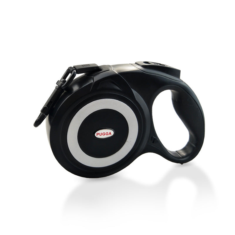 LUXENEST HOME retractable leash for large dogs in black, gray, and red colors.