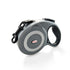 LUXENEST HOME retractable leash for large dogs in black, gray, and red colors.