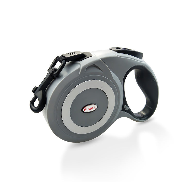 LUXENEST HOME retractable leash for large dogs in black, gray, and red colors.