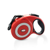 LUXENEST HOME retractable leash for large dogs in black, gray, and red colors.