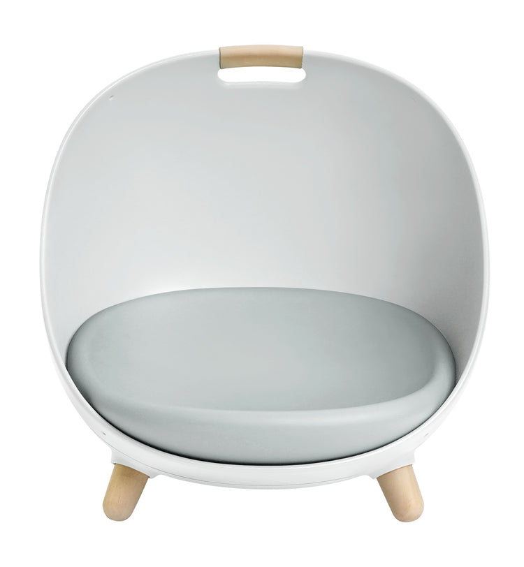 LUXENEST HOME Four Seasons Cat Nest Pet Bed with a cat relaxing comfortably in a modern pet bed.