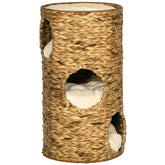 LUXENEST HOME 3-Story Elevated Cat Tower Bed with cozy hideaway caves and a playful cat inside.