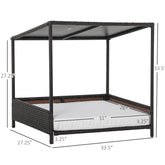 LUXENEST HOME Raised Rattan Wicker Pet House
