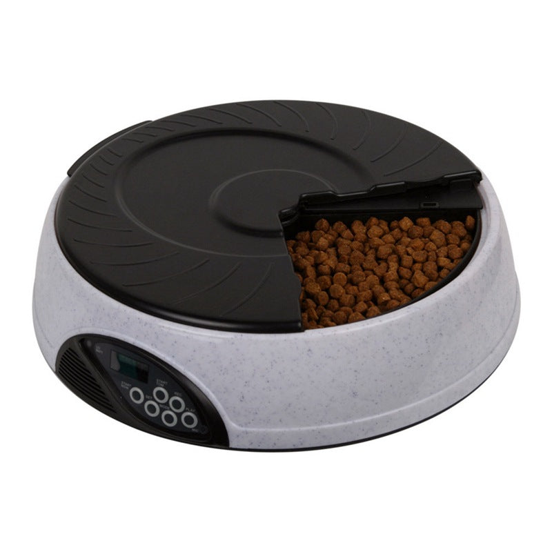 LUXENEST HOME Automatic Pet Feeding Machine in yellow with dry food compartment.