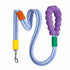 LUXENEST HOME Foam Handle Pet Traction Leash in use with a woman and her dog, showcasing colorful handle and leash design.