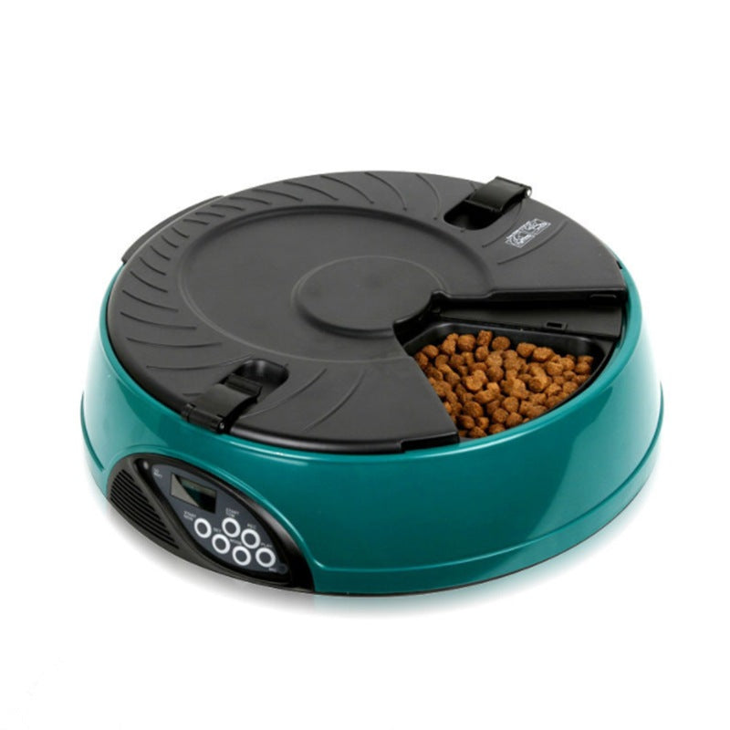 LUXENEST HOME Automatic Pet Feeding Machine in yellow with dry food compartment.