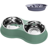 LUXENEST HOME Removable Pet Slow Feeding Bowl with dog enjoying meal on the floor.