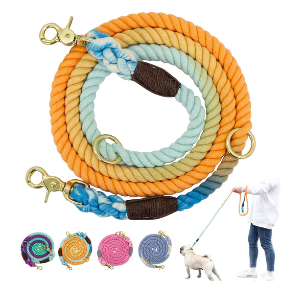 LUXENEST HOME Gradient Color Dog Collar & Leash set featuring vibrant colors and durable design for all dog sizes.