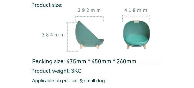 LUXENEST HOME Four Seasons Cat Nest Pet Bed with a cat relaxing comfortably in a modern pet bed.