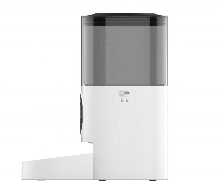 LUXENEST HOME WiFi Automatic Pet Feeder Machine with a cat reaching for food.
