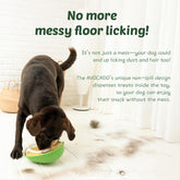LUXENEST HOME Anti-Tumble Avocado Pet Bowl with a happy dog enjoying its meal.
