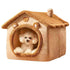 LUXENEST HOME Warm Washable Pet House Bed with a small dog in a cozy, enclosed design for comfort and security.
