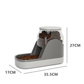 LUXENEST HOME Cat Water Fountain & Auto Feeder with large-capacity food dispenser for pets.