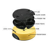 LUXENEST HOME Automatic Pet Feeding Machine in yellow with dry food compartment.