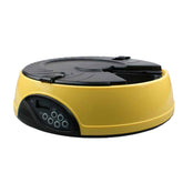 LUXENEST HOME Automatic Pet Feeding Machine in yellow with dry food compartment.