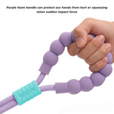 LUXENEST HOME Foam Handle Pet Traction Leash in use with a woman and her dog, showcasing colorful handle and leash design.