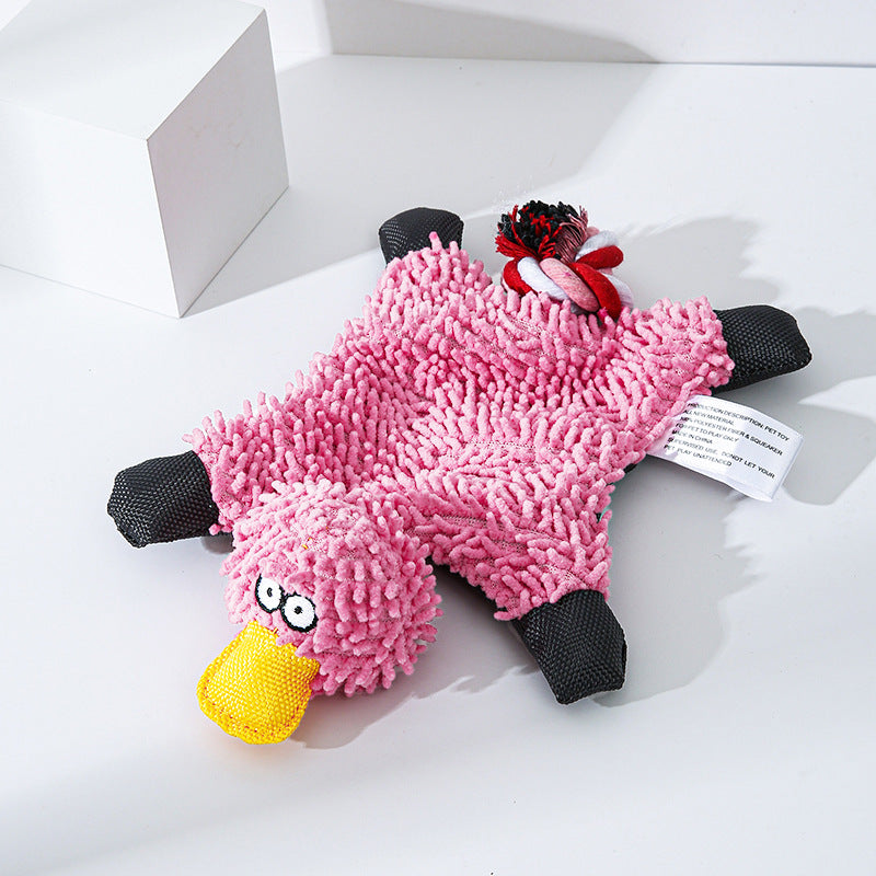 LUXENEST HOME Plush Duck Dog Toy for Chewing