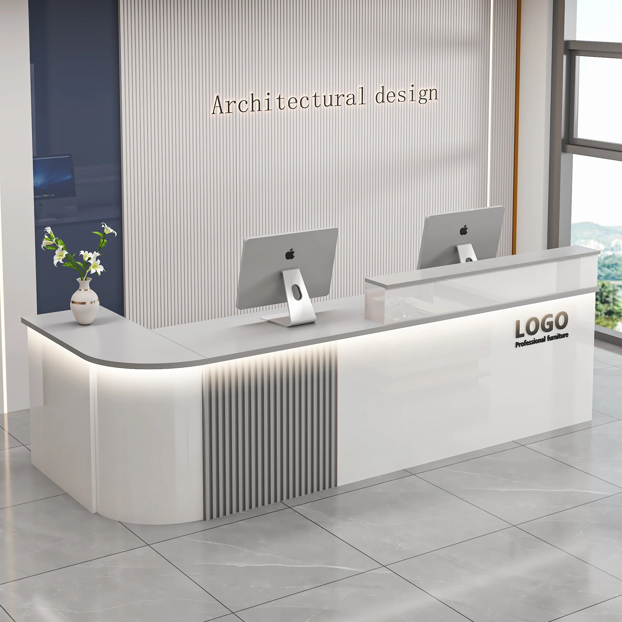 Professional Office Bar Counter Custom Simple Luxury Design Reception Desk Beauty Salon Bancone Bar Lusso Commercial Furniture