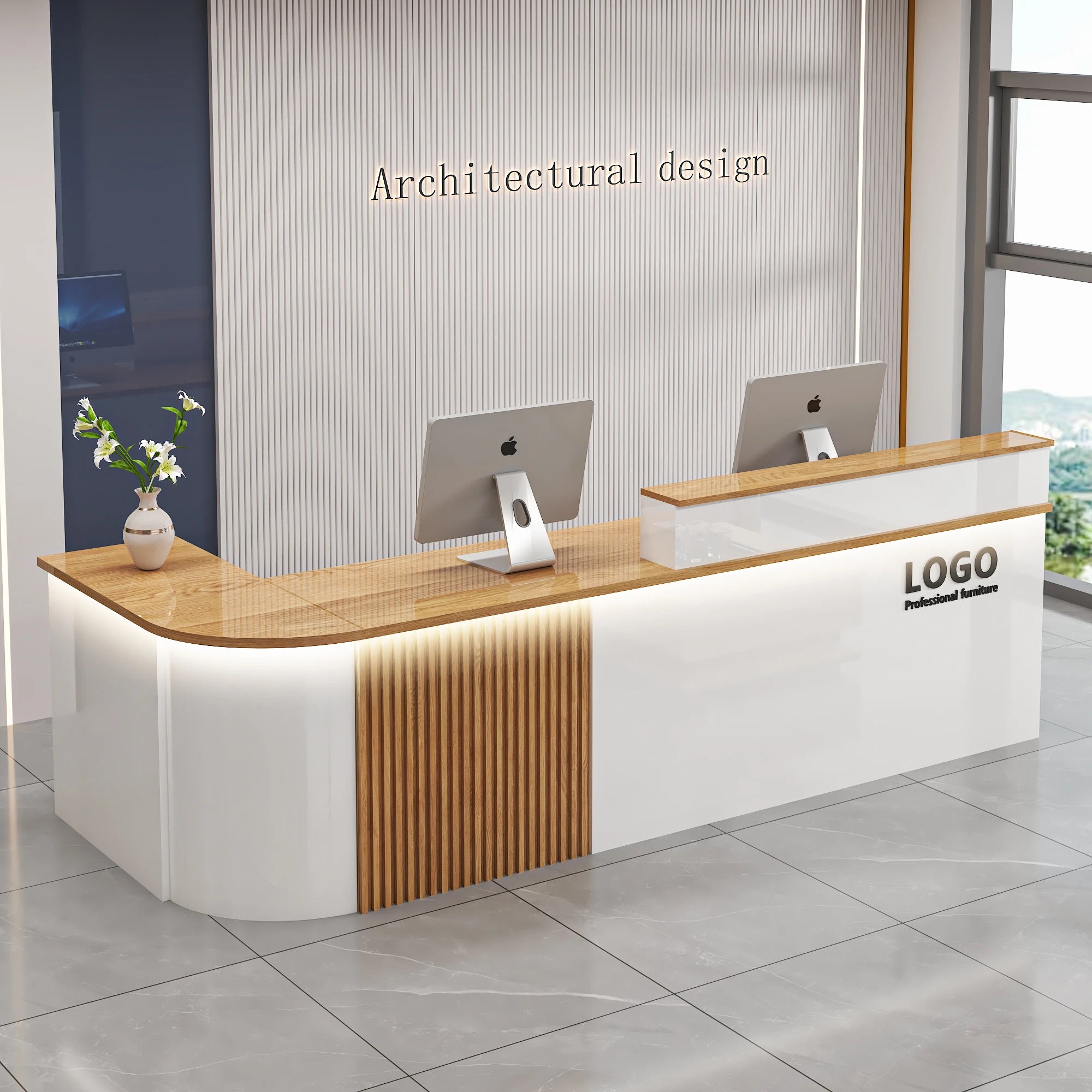 Professional Office Bar Counter Custom Simple Luxury Design Reception Desk Beauty Salon Bancone Bar Lusso Commercial Furniture