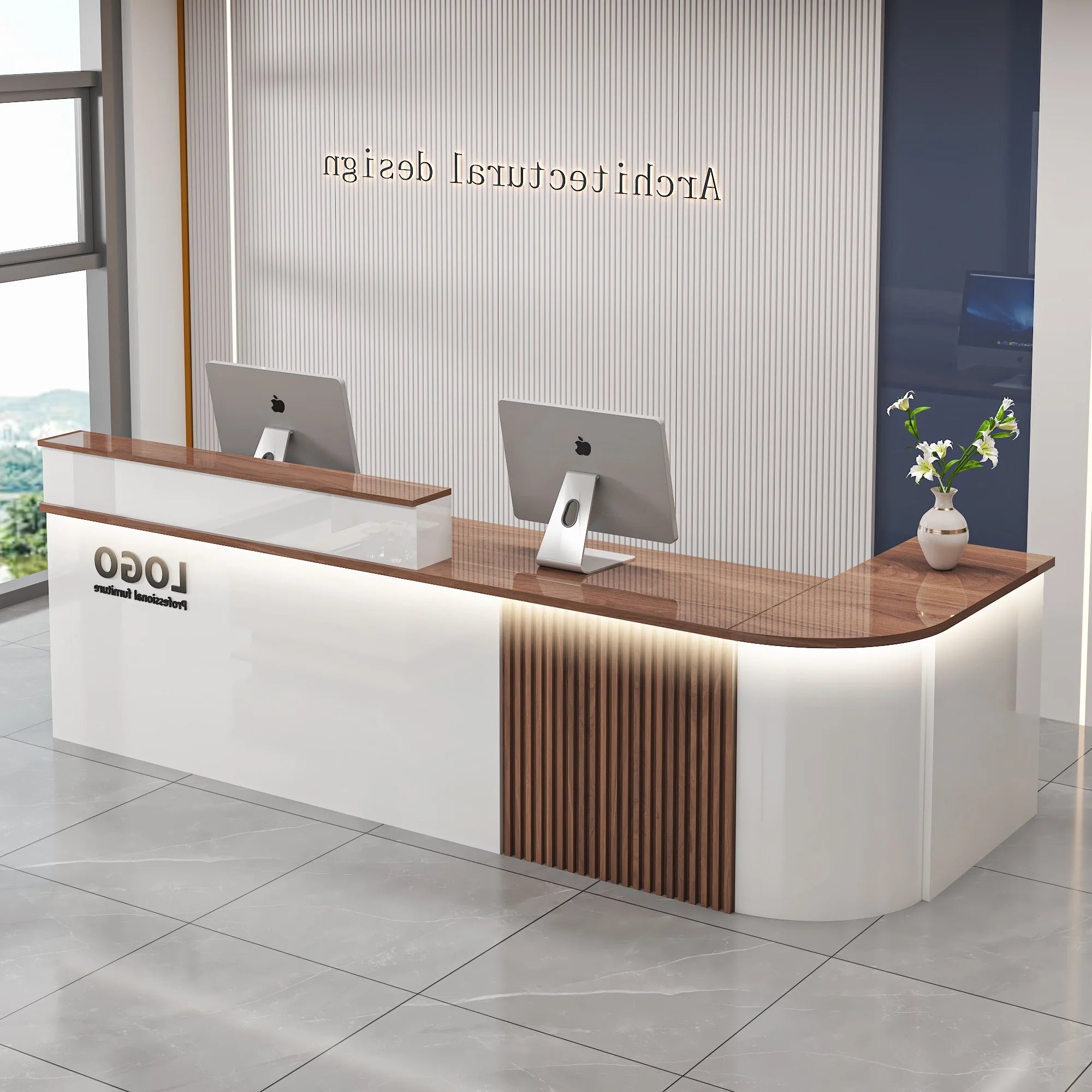 Professional Office Bar Counter Custom Simple Luxury Design Reception Desk Beauty Salon Bancone Bar Lusso Commercial Furniture