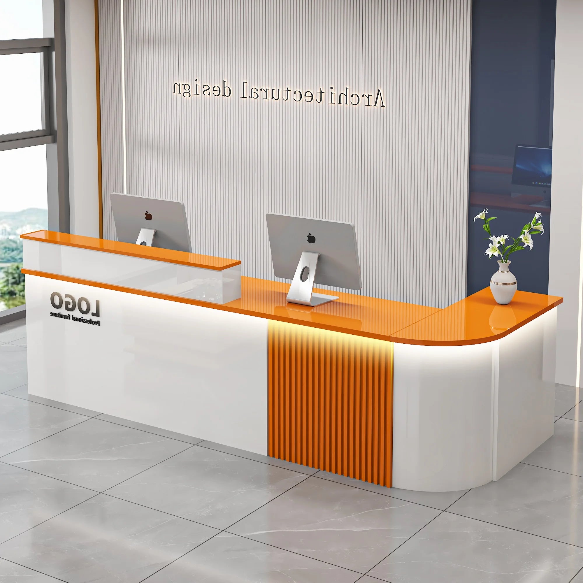 Professional Office Bar Counter Custom Simple Luxury Design Reception Desk Beauty Salon Bancone Bar Lusso Commercial Furniture