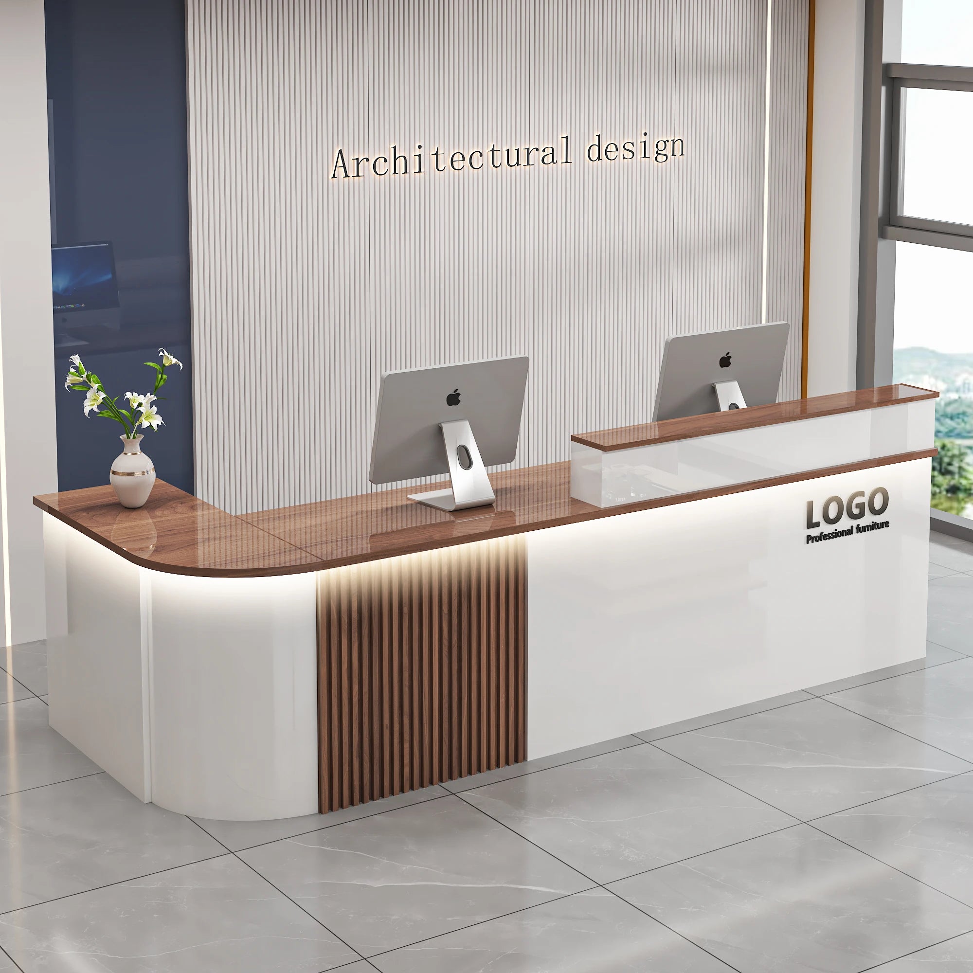 Professional Office Bar Counter Custom Simple Luxury Design Reception Desk Beauty Salon Bancone Bar Lusso Commercial Furniture