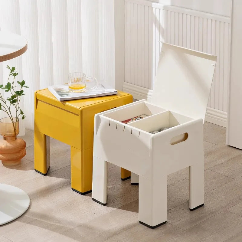 Nordic Storage Ottoman, Creative Shoe Bench for Entryway, Multi-Function Living Room Organizer, Narrow Storage Seat