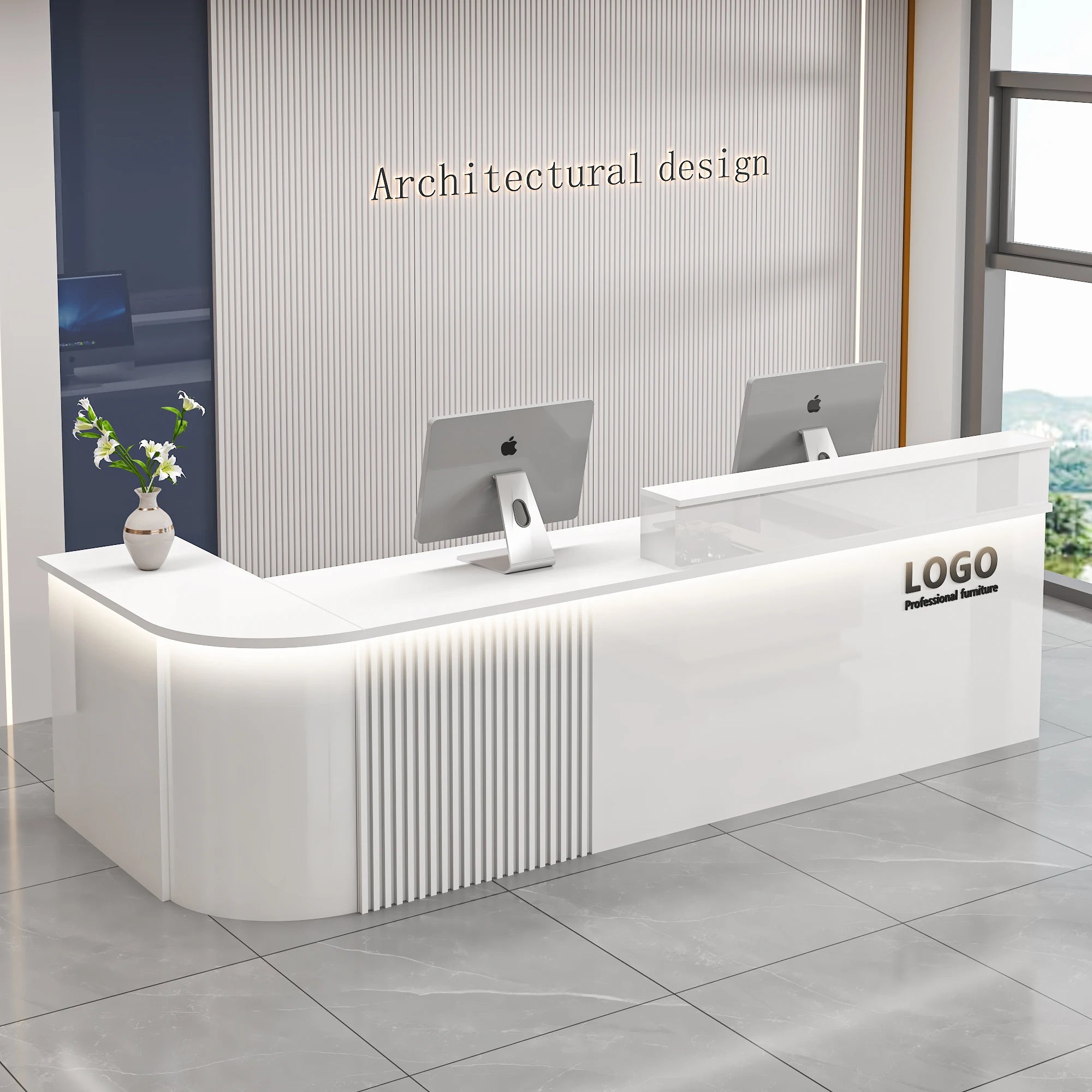 Professional Office Bar Counter Custom Simple Luxury Design Reception Desk Beauty Salon Bancone Bar Lusso Commercial Furniture