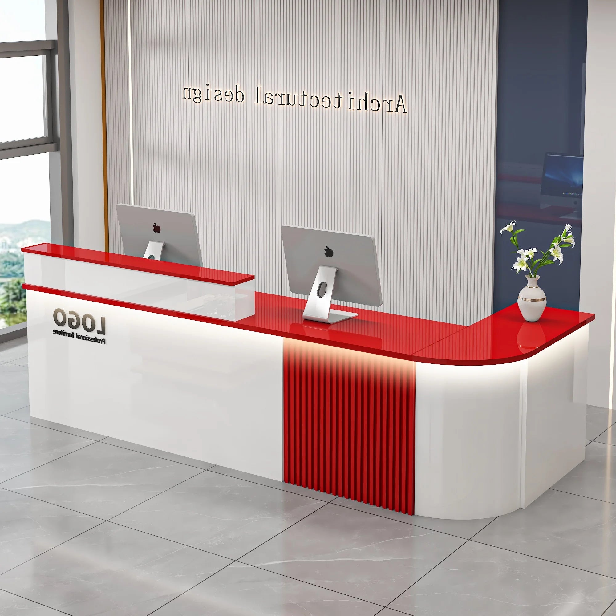Professional Office Bar Counter Custom Simple Luxury Design Reception Desk Beauty Salon Bancone Bar Lusso Commercial Furniture