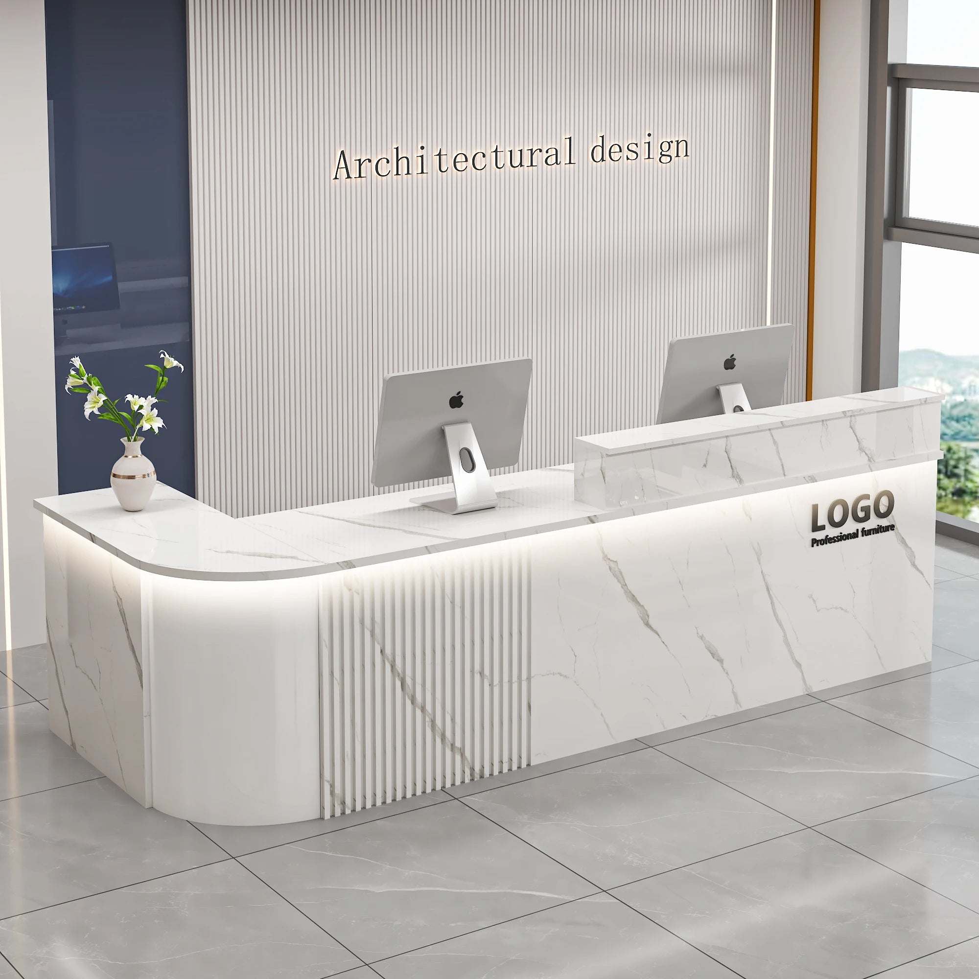Professional Office Bar Counter Custom Simple Luxury Design Reception Desk Beauty Salon Bancone Bar Lusso Commercial Furniture