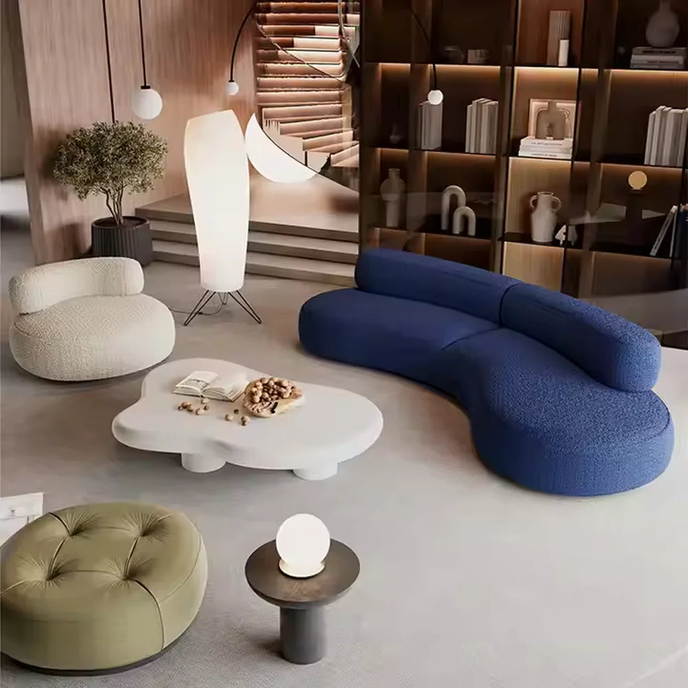 Modern Sofa Living Room Modular Section Corner Fabric Velvet Cloud Convertible 3 Seat Sofa