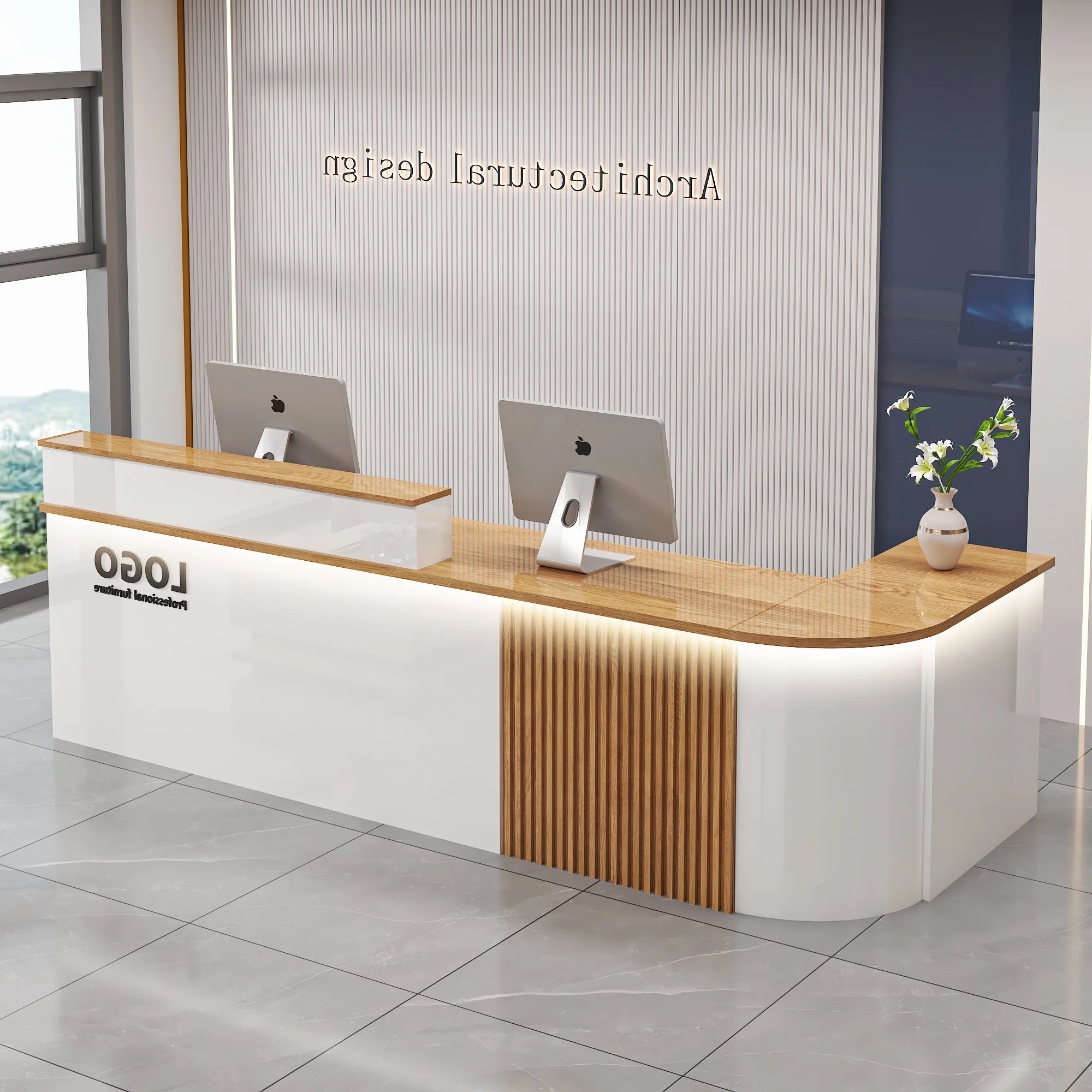 Professional Office Bar Counter Custom Simple Luxury Design Reception Desk Beauty Salon Bancone Bar Lusso Commercial Furniture