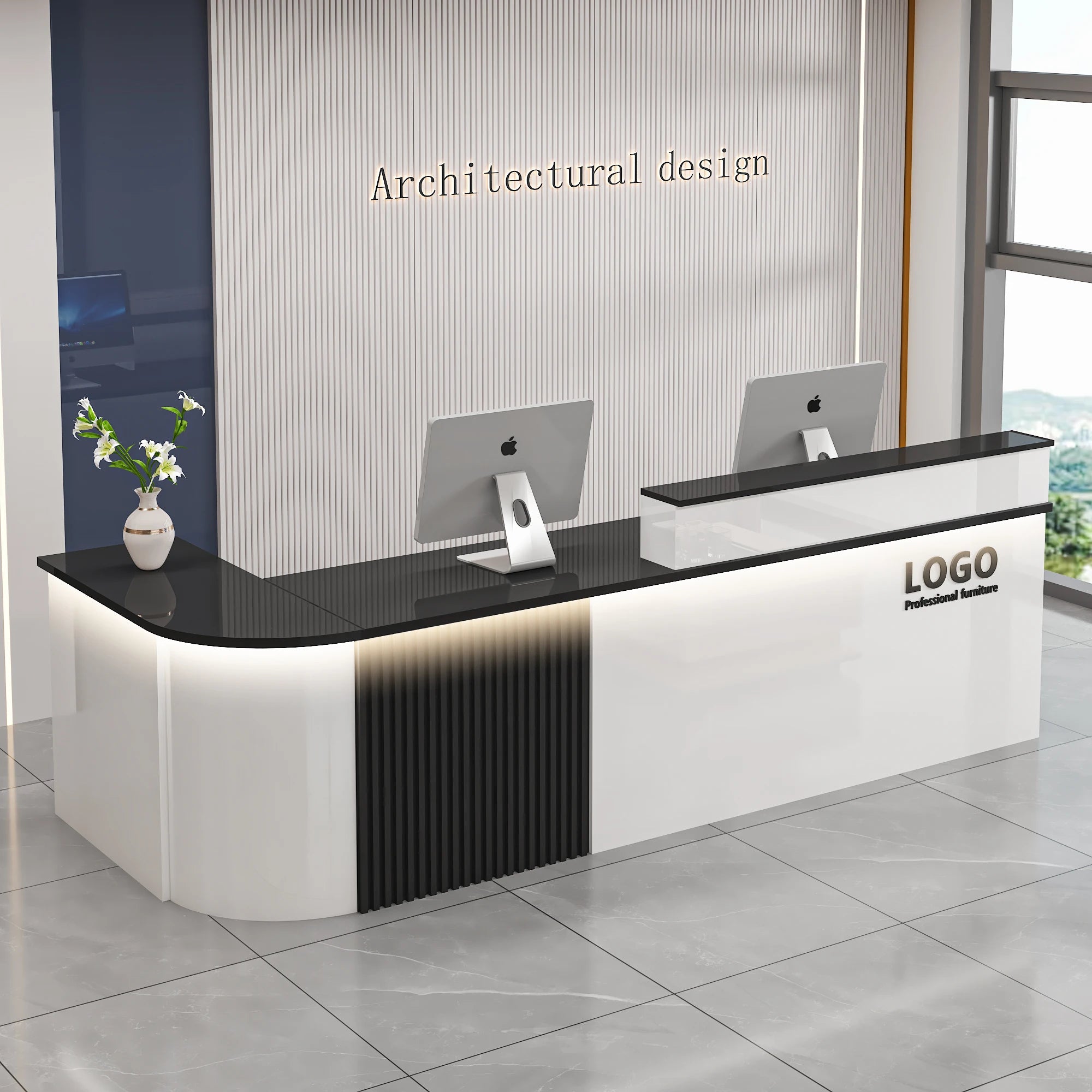 Professional Office Bar Counter Custom Simple Luxury Design Reception Desk Beauty Salon Bancone Bar Lusso Commercial Furniture