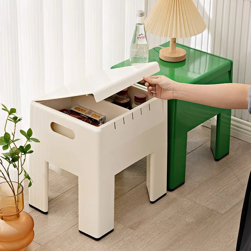 Nordic Storage Ottoman, Creative Shoe Bench for Entryway, Multi-Function Living Room Organizer, Narrow Storage Seat