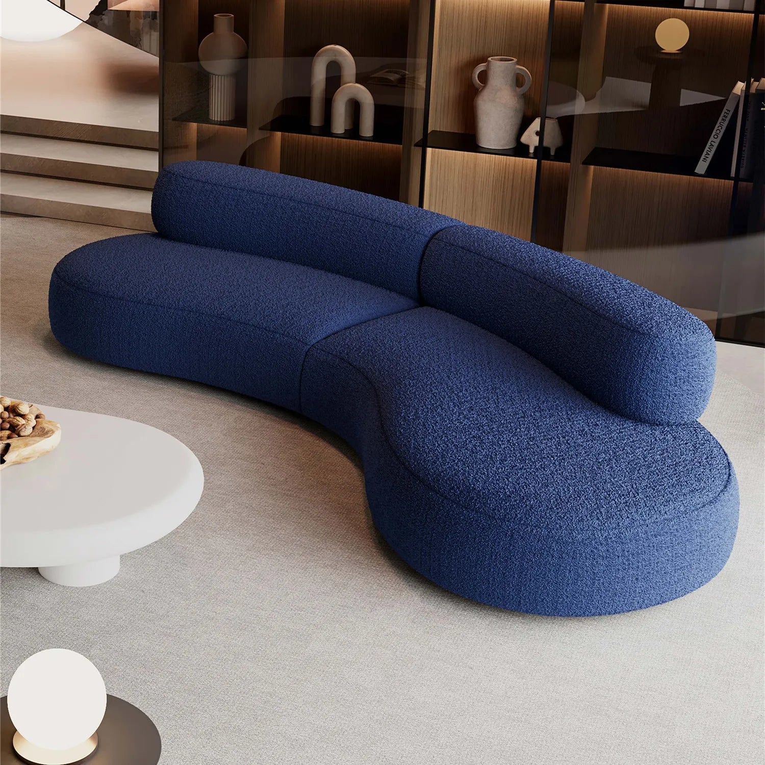 Modern Sofa Living Room Modular Section Corner Fabric Velvet Cloud Convertible 3 Seat Sofa