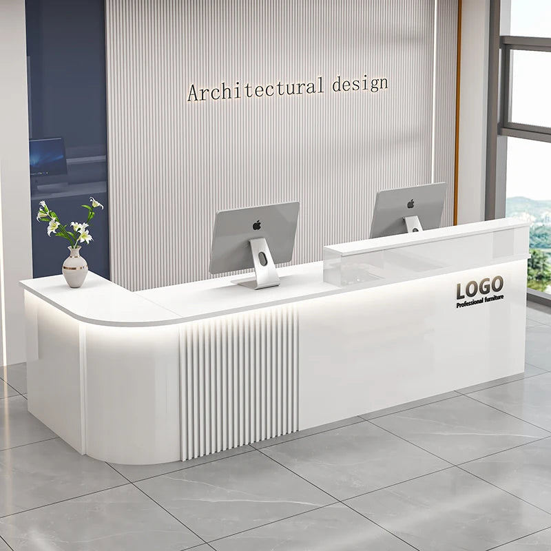Professional Office Bar Counter Custom Simple Luxury Design Reception Desk Beauty Salon Bancone Bar Lusso Commercial Furniture
