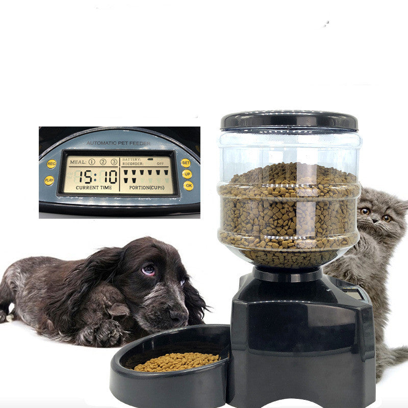 LUXENEST HOME 3-meal automatic pet feeder machine with food dispenser and bowl.