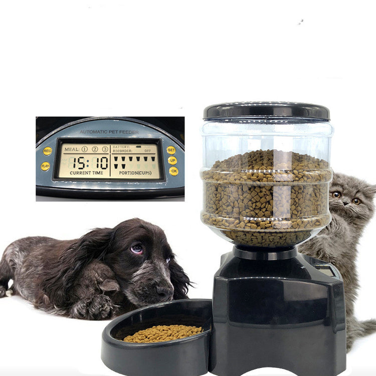 LUXENEST HOME 3-meal automatic pet feeder machine with food dispenser and bowl.